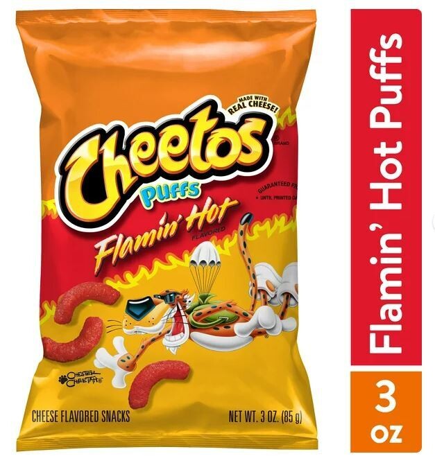 Snack Food, Cheetos® Flamin&#39; Hot Puffs (3 oz Bag)