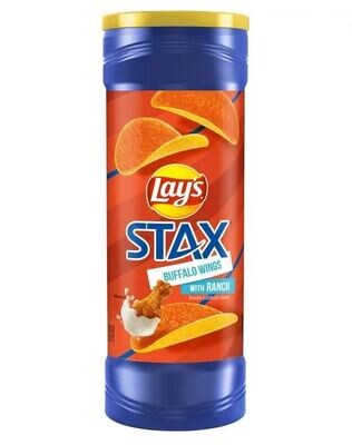 Potato Chips, Lay&#39;s® Stax Buffalo Wing &amp; Ranch Potato Chips (5½ oz Canister)