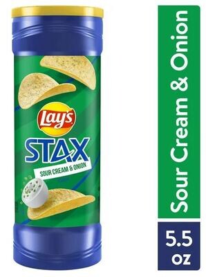 Potato Chips, Lay&#39;s® Stax Sour Cream &amp; Onion Potato Chips (5½ oz Canister)