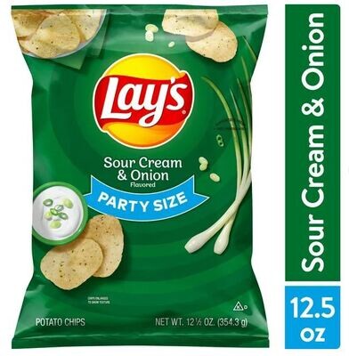 Potato Chips, Lay&#39;s® Sour Cream &amp; Onion Potato Chips (Party Size-12½ oz Bag)