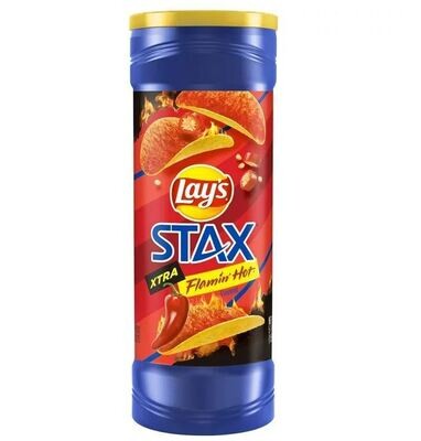 Potato Chips, Lay&#39;s® Stax Xtra Flamin&#39; Hot Potato Chips (5½ oz Canister)