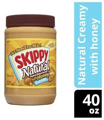 Nut Spread, Skippy® Creamy Natural Peanut Butter with Honey (40 oz Jar)
