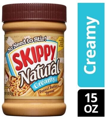 Nut Spread, Skippy® Creamy Natural Peanut Butter Spread (15 oz Jar)