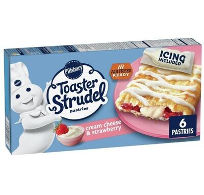 Breakfast Pastry, Pillsbury® Cream Cheese & Strawberry Toaster Strudel (6 Count-11.7 oz Box)