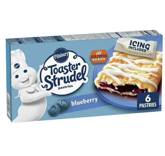 Breakfast Pastry, Pillsbury® Blueberry Toaster Strudel (6 Count-11.7 oz Box)