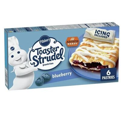 Breakfast Pastry, Pillsbury® Blueberry Toaster Strudel (6 Count-11.7 oz Box)