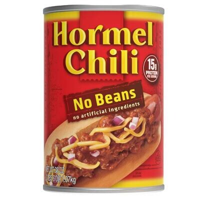 Canned Chili, Hormel® Homestyle Chili No Beans (38 oz Can)