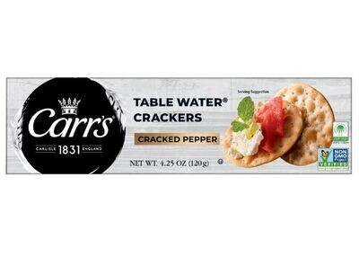Crackers, Carr's® Table Water Crackers with Cracked Pepper (4¼ oz Box)