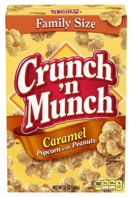 Popcorn, Crunch &#39;N Munch® Gourmet Caramel Popcorn with Peanuts (12 oz Box)