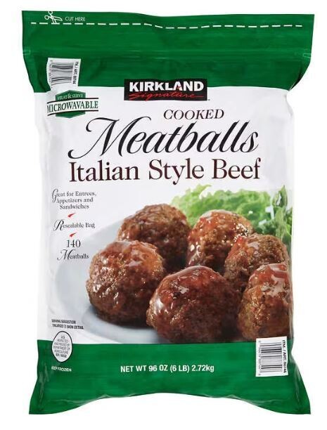 Frozen Meatballs, Kirkland Signature® Italian Style Meatballs (96 oz Bag-140 Meatballs)
