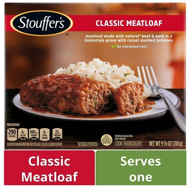 Frozen Meatloaf Dinner, Stouffer's® Meatloaf (9.875 oz Box)