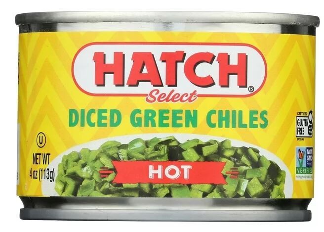Canned Chiles, Hatch® Gluten Free Hot Diced Green Chiles (4 oz Can)