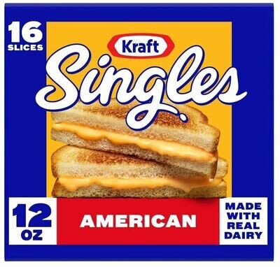 Sliced Cheese, Kraft® American Cheese Singles (12 oz Bag, 16 Slices)