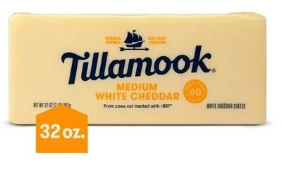 Block Cheese, Tillamook® Medium White Cheddar Cheese (32 oz Block)