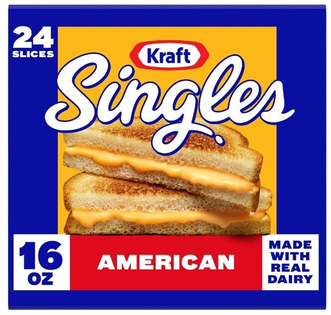 Sliced Cheese, Kraft® American Cheese Singles (16 oz Bag, 24 Slices)