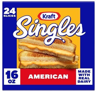 Sliced Cheese, Kraft® American Cheese Singles (16 oz Bag, 24 Slices)