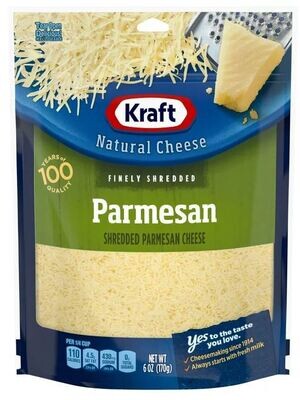 Shredded Cheese, Kraft® Finely Shredded Parmesan Cheese (6 oz Resealable Bag)