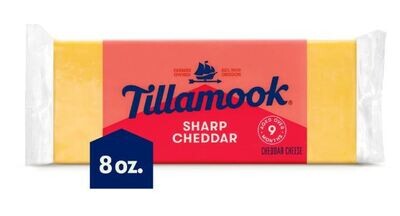 Block Cheese, Tillamook® Sharp Cheddar Cheese (8 oz Block)