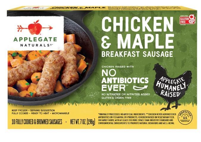 Frozen Sausage Links, Applegate Naturals® Gluten Free Chicken & Maple Sausage Links (10 Count, 7 oz Box)