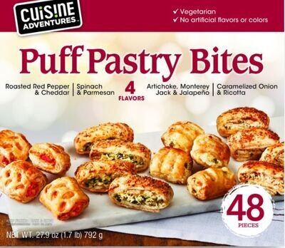 Appetizers, Cuisine Adventures® Puff Pastry Bites (27.9 oz Box, 48 Pastries)