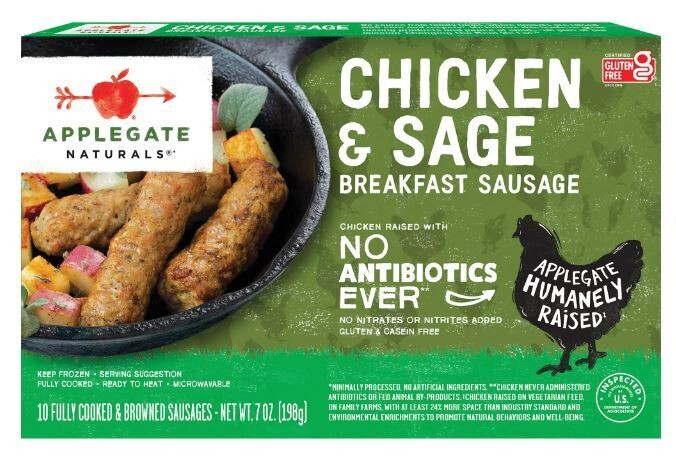 Frozen Sausage Links, Applegate Naturals® Gluten Free Chicken & Sage Sausage Links (10 Count, 7 oz Box)
