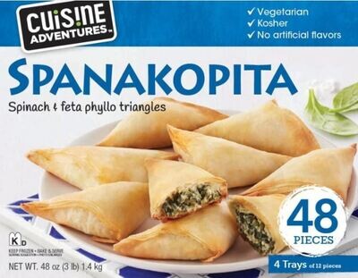 Appetizers, Cuisine Adventures® Spanakopita Spinach &amp; Feta Phyllo Triangles (48 oz Box)
