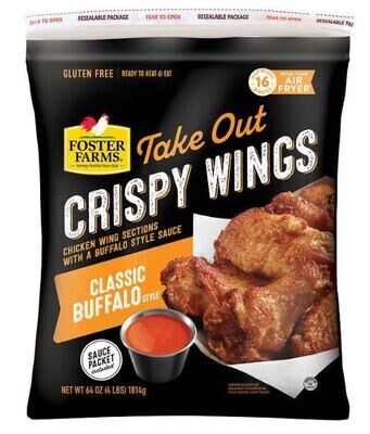 Appetizers, Foster Farms® Take Out Classic Buffalo Crispy Chicken Wings (4 Pound Bag)