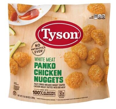 Appetizers, Tyson® White Meat Panko Chicken Nuggets (5 Pound Bag)