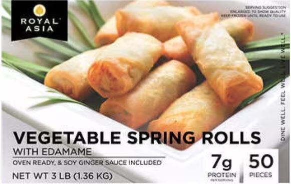 Appetizers, Royal Asia® Vegetable Spring Rolls With Edamame (50 Spring Rolls)