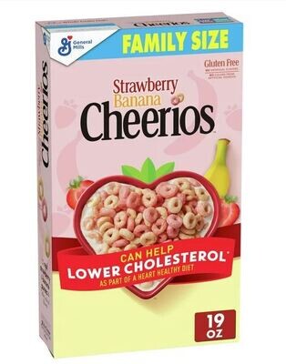 Cereal Cheerios, General Mills® Strawberry Banana Cheerios™ Cereal (Family Size-19 oz Box)