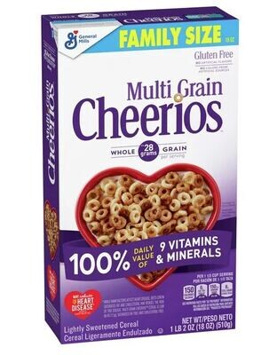Cereal Cheerios, General Mills® Multi Grain Cheerios™ Cereal (Family Size-18 oz Box)