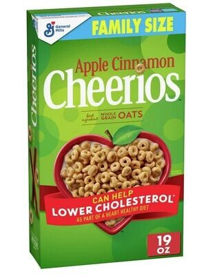 Cereal Cheerios, General Mills® Apple Cinammon Cheerios™ Cereal (Family Size-24 oz Box)