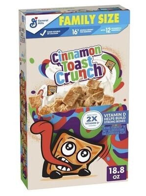 Cereal, General Mills® Cinnamon Toast Crunch™ Cereal (Family Size-18.8 oz Box)