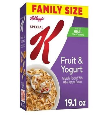 Cereal Flakes, Kellogg's Special K Fruit and Yogurt™ Cereal (Family Size-19.1 oz Box)