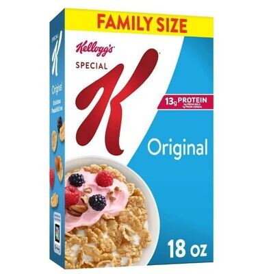 Cereal Flakes, Kellogg's Special K™ Cereal (Family Size-18 oz Box)