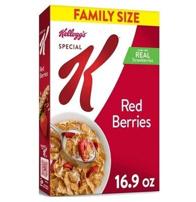 Cereal Flakes, Kellogg's Special K Red Berries™ Cereal (Family Size-16.9 oz Box)
