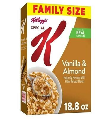 Cereal Flakes, Kellogg's Special K Vanilla & Almond™ Cereal (Family Size-18.8 oz Box)