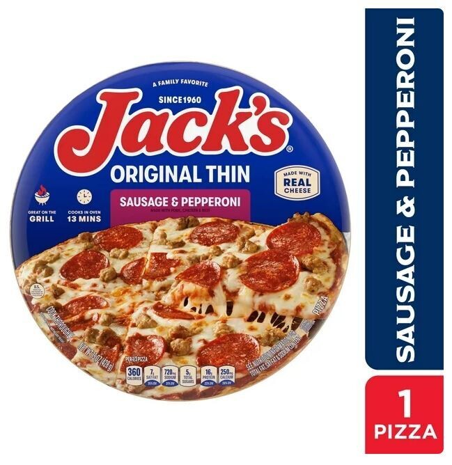 Frozen Pizza, Jack&#39;s® Sausage &amp; Pepperoni Pizza (15 oz Pie)