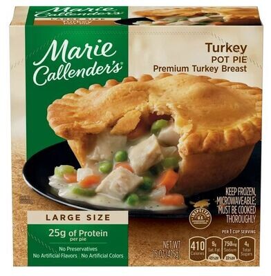 Frozen Dinner, Marie Callender&#39;s® Turkey Pot Pie (Large 15 oz Box)