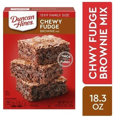 Brownie Mix, Duncan Hines® Chewy Fudge Chocolate Brownie Mix (18.3 oz Box)
