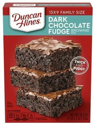 Brownie Mix, Duncan Hines® Dark Chocolate Fudge Brownie Mix (18.2 oz Box)