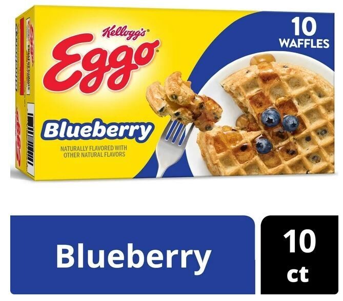 Frozen Waffles, Kellogg&#39;s® Eggo® Blueberry Waffles (10 Count, 12.3 oz Box)