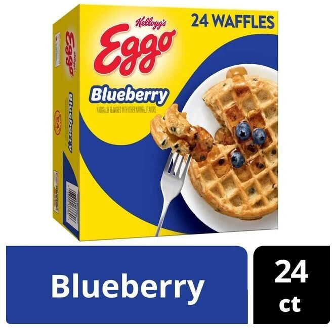 Frozen Waffles, Kellogg&#39;s® Eggo® Blueberry Waffles (24 Count, 29.6 oz Box)
