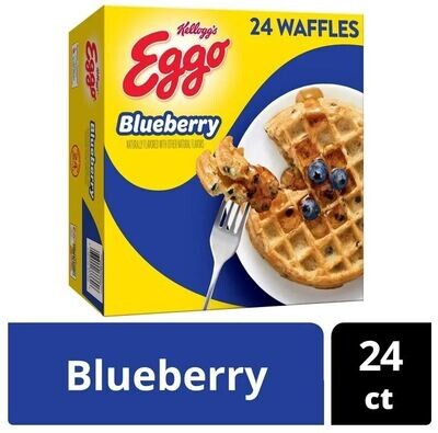 Frozen Waffles, Kellogg's® Eggo® Blueberry Waffles (24 Count, 29.6 oz Box)