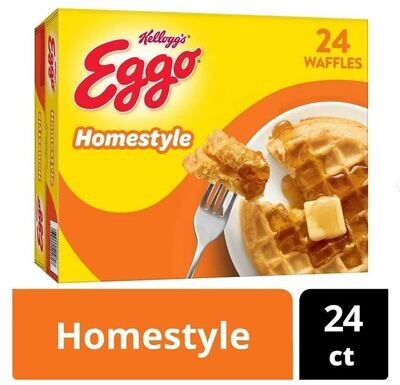Frozen Waffles, Kellogg's® Eggo® Homestyle Waffles (24 Count, 29.6 oz Box)