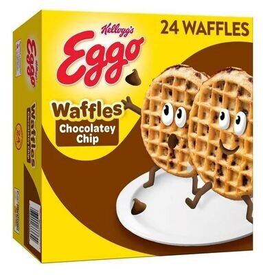 Frozen Waffles, Kellogg's® Eggo® Chocolatey Chip Waffles (24 Count, 29.6 oz Box)