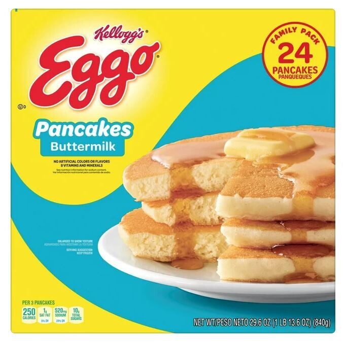 Frozen Waffles, Kellogg&#39;s® Eggo® Buttermilk Pancakes (24 Count, 29.6 oz Box)