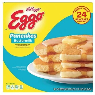 Frozen Waffles, Kellogg's® Eggo® Buttermilk Pancakes (24 Count, 29.6 oz Box)