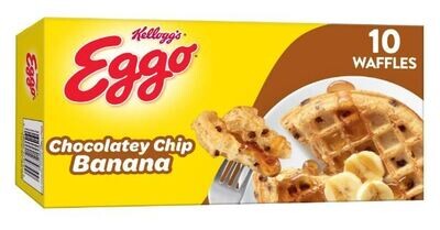 Frozen Waffles, Kellogg's® Eggo® Chocolatey Chip Banana Waffles (10 Count, 12.3 oz Box)