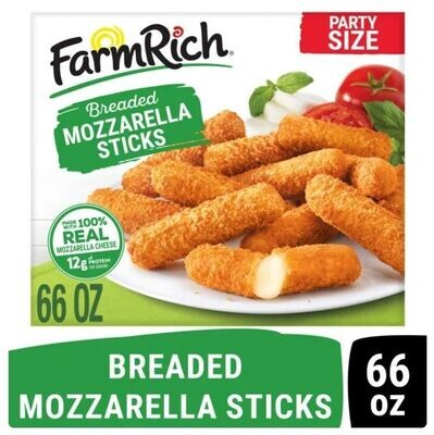 Frozen Appetizers, Farm Rich® Mozzarella Sticks (Party Size, 66 oz Box)